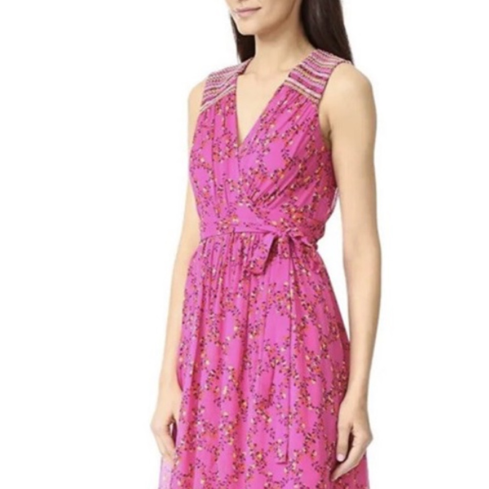 DVF Silk Pink Floral Wrap Dress